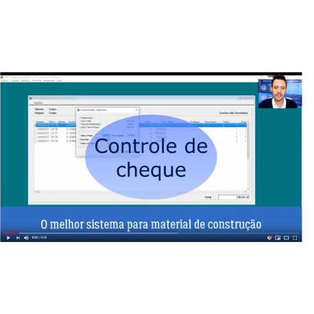 O Melhor Sistema para Material de Construção - Controle de cheque